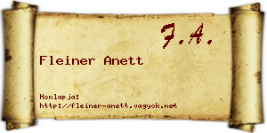 Fleiner Anett névjegykártya